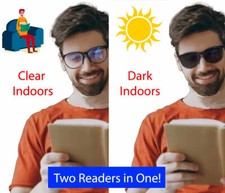 Photochromic Reading Glasses, Auto-Darkening Reader Lenses Clear to Sunglass
