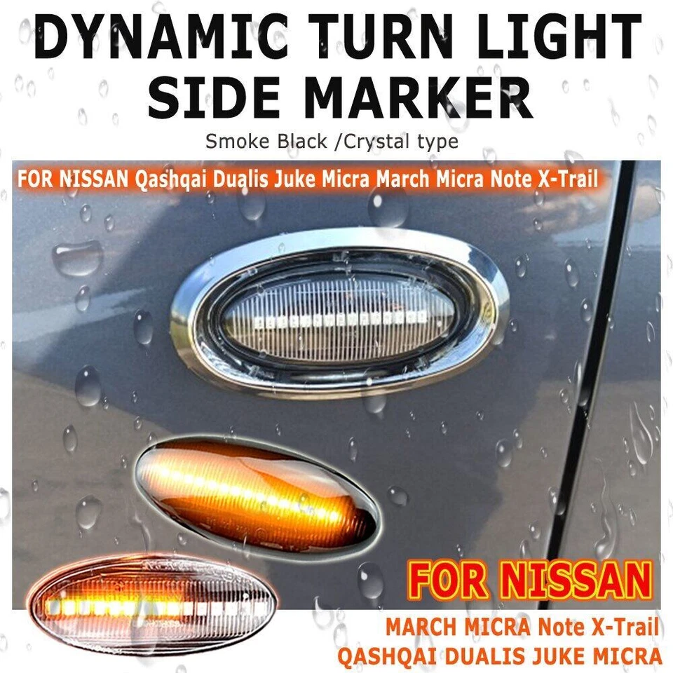 Dynamic LED Side Marker Light Lamp For Nissan Grand Livina Qashqai Rogue K13 E11 — 第 3/4 张图片