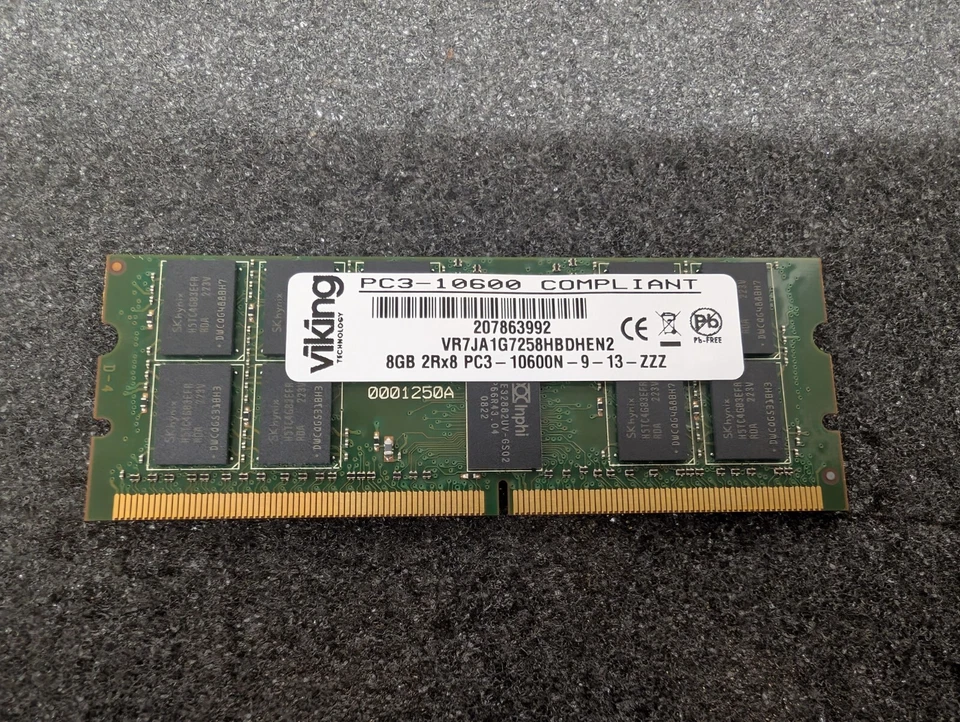 New, Viking, VR7JA1G7258HBDHEN2, MOD MINIDIMM DDR3 8G 667MHZ STD 244P R6 - Image 3 of 4
