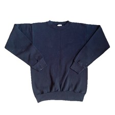 Vintage 90s Tultex Black Sweatshirt Medium Crewneck Blank Basic