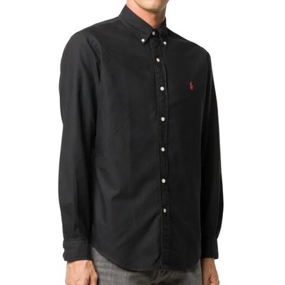 Ralph Lauren Blake 100% Linen Long Sleeve Button Down Shirt Black