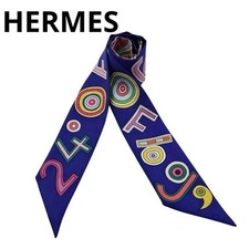 Popular Pattern Hermes Scarf Twilly 24 Fbg Purple 4M26