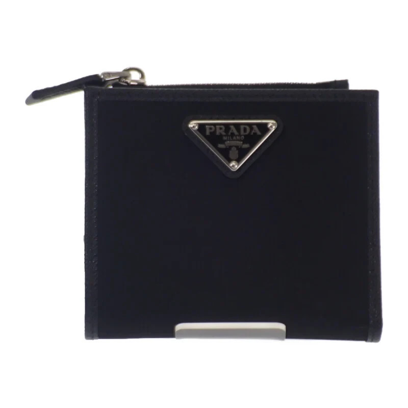 PRADA 二つ折り財布 Re-nylon Saffiano PRADA Re-Nylon Card Case Card Wallet Bifold Wallet Saffiano Black