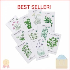 Sereniseed Certified Organic Herb Seeds 10-Pack   Non GMO, Heirloom   Seed Sta