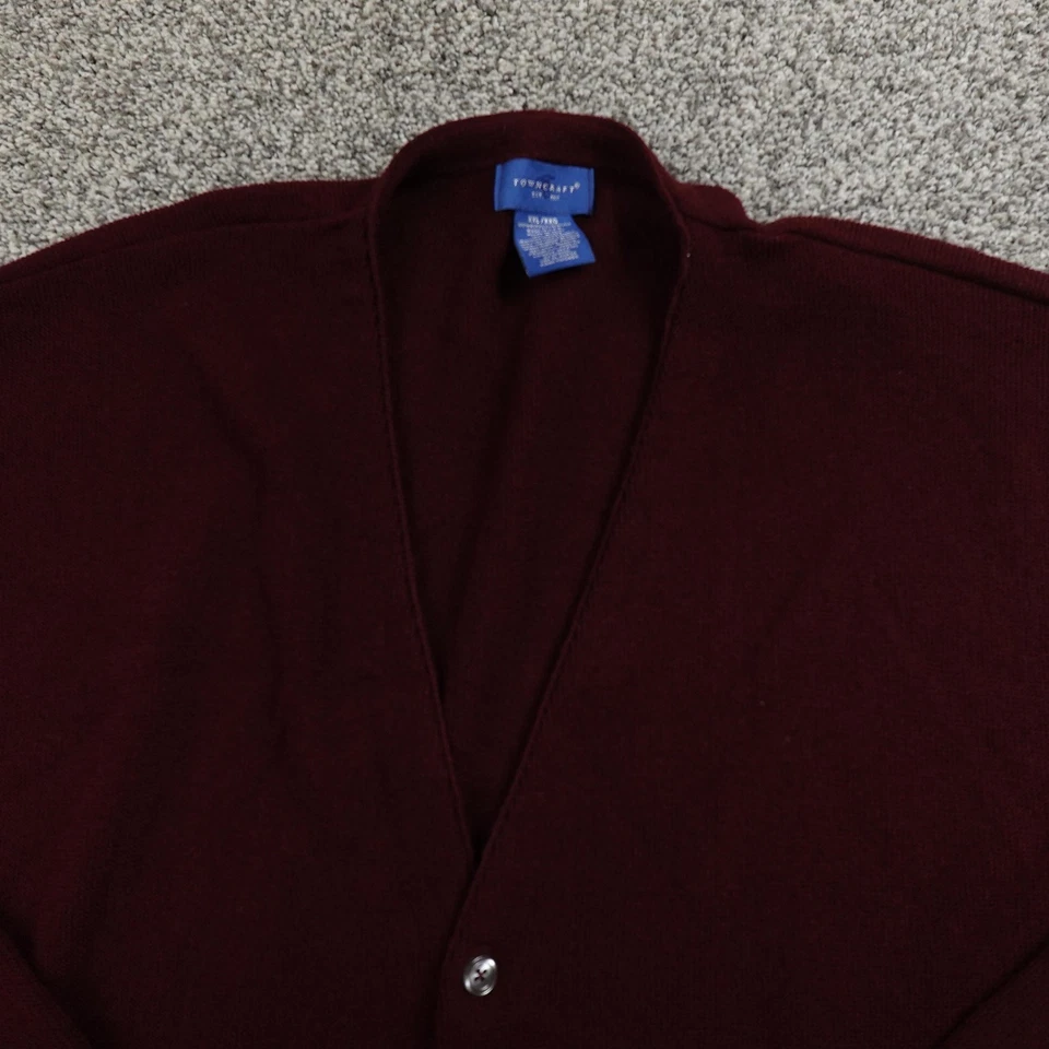 Suéter Towncraft Para Hombres 2XL Rojo Púrpura Acrílico Botón Frontal Cárdigan Abuelo EE. UU. Foto 3 de 4