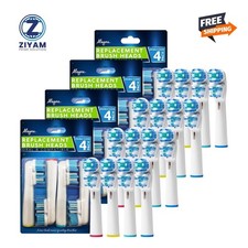 Replacement Brush Heads Compatible With Oral B- Double Clean Design, Pack Of 16