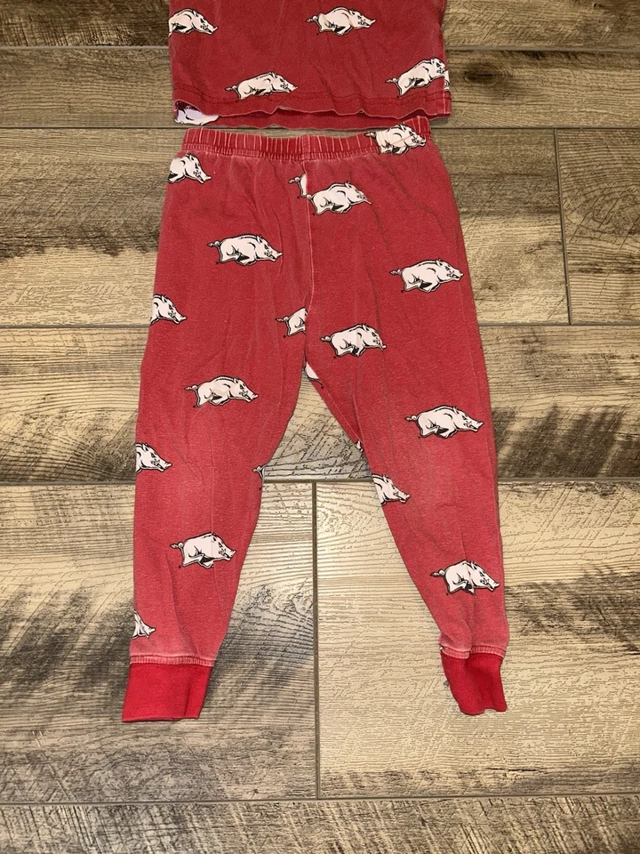 Arkansas Razorbacks 2 Piece Pajamas Wes and Willy Pants Red Boys Size 3T - Image 2 of 4