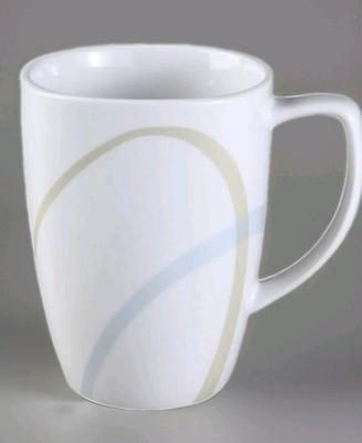 Set/5 Corelle Coordinates Porcelain SAND and SKY 10 oz. Coffee Cup Mugs EUC 