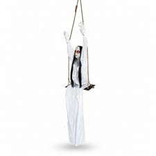 Vestido Blanco Colgante Columpio Niña Ojos Brillantes Espeluznante Colgante Animatronic
