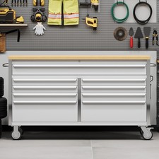 GRAVEE 9 Drawer Rolling Heavy Duty Tool Chest Wheel Storage Cabinet Garage 