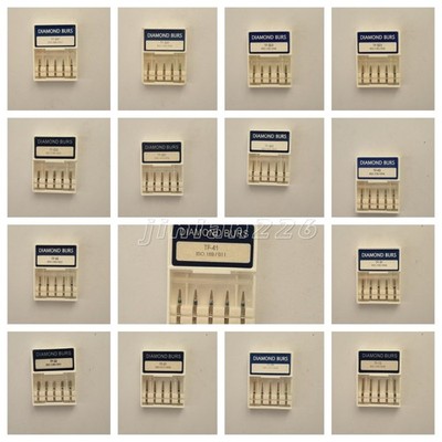 50pcs Dental Diamonds FG Burs Taper Flat End Friction Grip High Speed Handstück