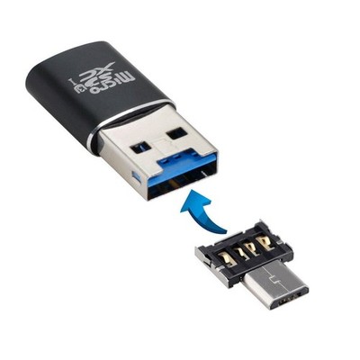 CY USB 3.0 to Micro SD SDXC TF Card Reader with Micro USB 5pin OTG Adapter