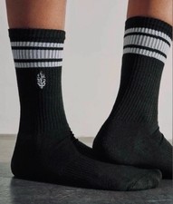 1 PAIR Free People Movement Logo Stripe Tube Socks Black FP Movement Lucky Hone