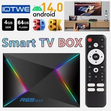 Smart Stream Quad Core WIFI 6 Android 14.0 Media Player TV Box 5G HDMI 8K 4G 64G