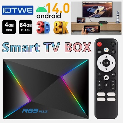 Smart Stream Quad Core WIFI 6 Android 14.0 Media Player TV Box 5G HDMI 8K 4G+64G