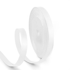 3/8 Inch x 25 Yards White Satin Fabric Ribbon for Gift Wrapping Wedding Craft