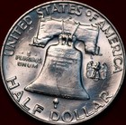 Uncirculated 1957-D Denver Mint Silver Franklin Half — photo 2