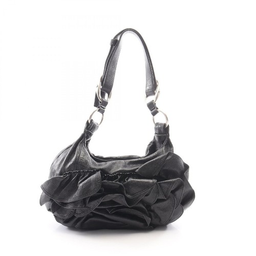 Yves Saint Laurent Rive Gauche Naja Shoulder Bag Black Leather