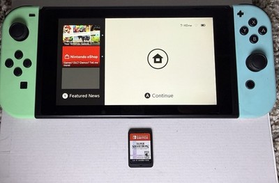 USED- Nintendo Switch NO DOCK & CHARGER (Animal Crossing Ed) W / SuperSmashBros