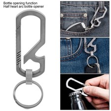 Outdoor MultiFunctional Titanium Alloy Keychains Clip Bottle Opener Keyring