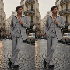 Wide Peak Lapel Mens Suits Business Jacket Workwear Coat Formal Prom Blazer