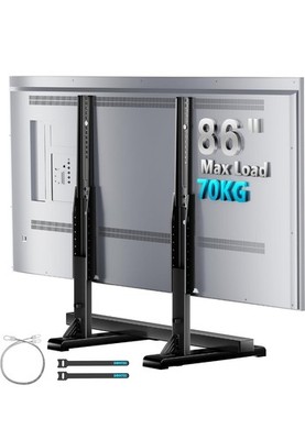 Universal Tischplatte TV Ständer, 24-86 Zoll, 7 Höhenstufen, 70 kg flaches Profil