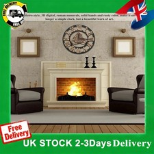 50cm Wall Clock,3D Gear Vintage Industrial Silent Roman Numeral Wall Clock