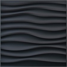 PVC Wandpaneele 3D Schwarz Wandfliesen Dekor 50x50cm 12 Stück