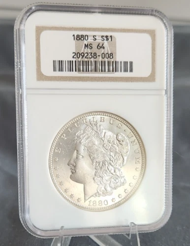 1880 S Morgan Silver Dollar MS64 Possible Reverse Strike Through