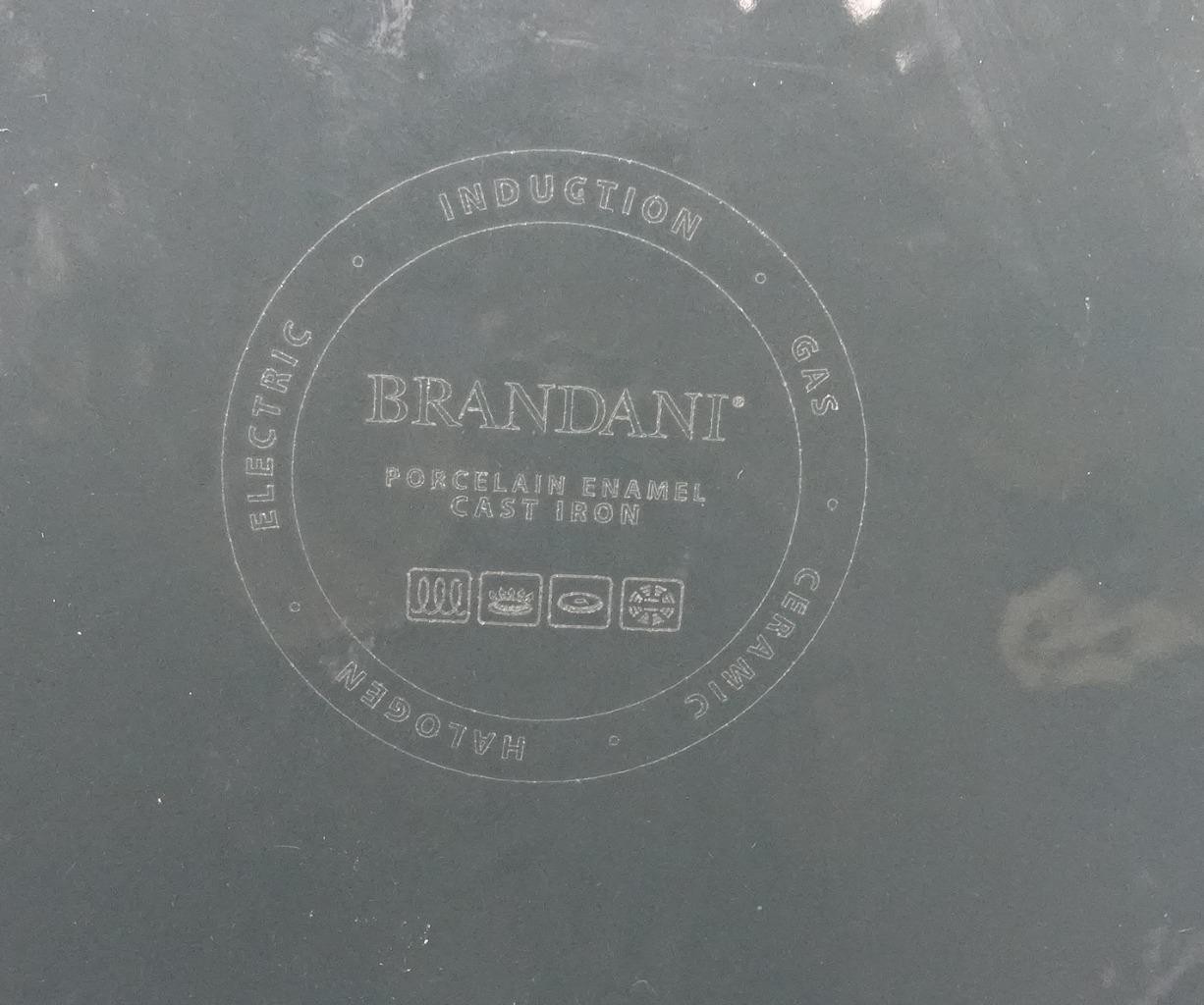 BRANDANI 3qt Dusty Turquoise Ombre Enameled Cast Iron 10.5" Braiser Pan w/ Lid