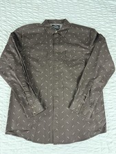 Gibson Trading Company Men  s Western Pearl Snap Shirt Medium M Brown LS