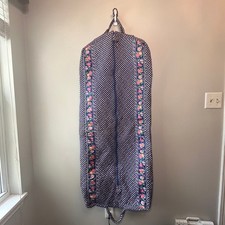 Vera Bradley Vintage Travel Blue Floral Print Garment Hanging Bag
