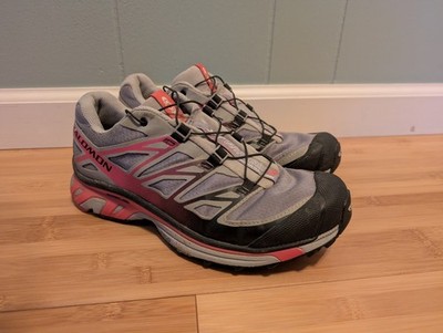 Salomon XT Wings 3 Mountain Trail Running / Hiking Shoes Women s Sz 9 Pink Gray