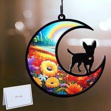 CCiaga Chihuahua Memorial Suncatcher  Sympathy Card - Pet Loss Gift, Dog Lover