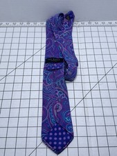 TED BAKER LONDON MEN'S TIE 55% SILK 45% Purple COTTON MADE IN USA