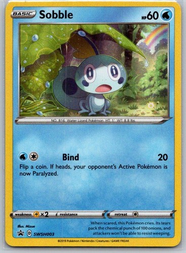 Sobble SWSH003 Holo Promo Sword & Shield Promo Pokemon Near Mint