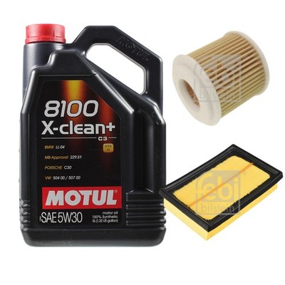 FEBI BILSTEIN Inspektionspaket 5L Motul 8100 X-clean+ 5W30 für Toyota Yaris