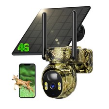 4G LTE Solar Trail Camera, Wireless Outdoor Game Cam, Night Vision, Waterproof,
