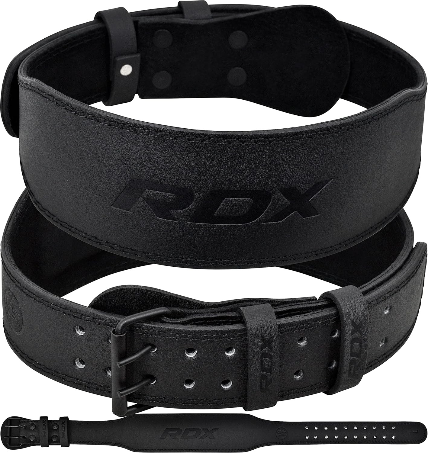 Weight Lifting Belt Cowhide Leather 4 Inch Padded Lumbar Support Adjustable
