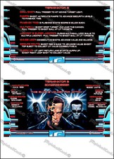 Williams 1991 Terminator 2 Cartes Instructions Flipper Custom Pinball V3