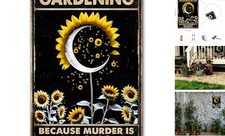 Gardening Gifts for Women Because Murder Is Wrong Metal Tin Signs Funny Garden