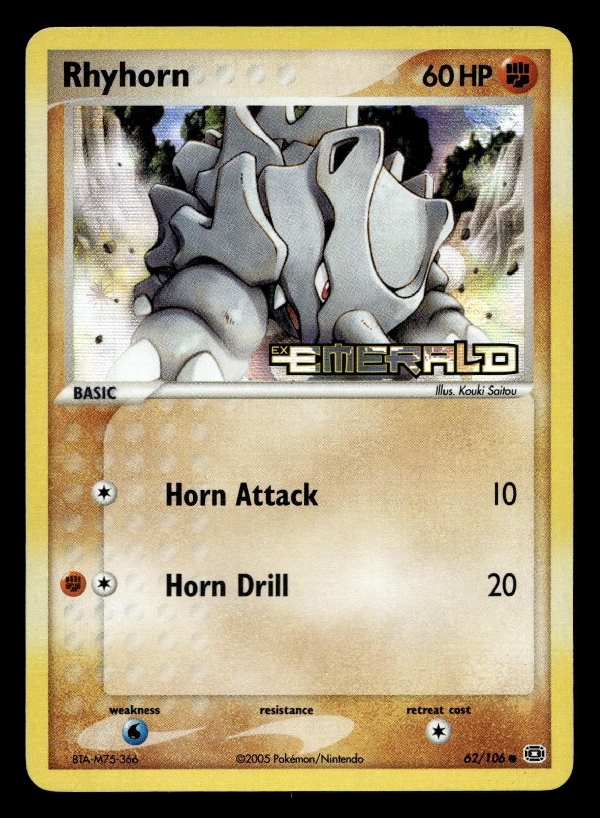 Rhyhorn 62/106 Common Emerald Pokemon NM