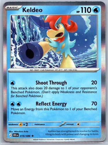 Keldeo 019/086 Rare Chaos Rising Pokemon Holo Near Mint