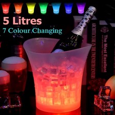 1-10PCS 5L LED Ice Bucket Wine Champagne Cooler Light Up Glowing Color Changing