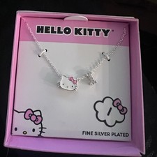 Hello Kitty Fine Silver Plated Necklace New in Original Box - I charm