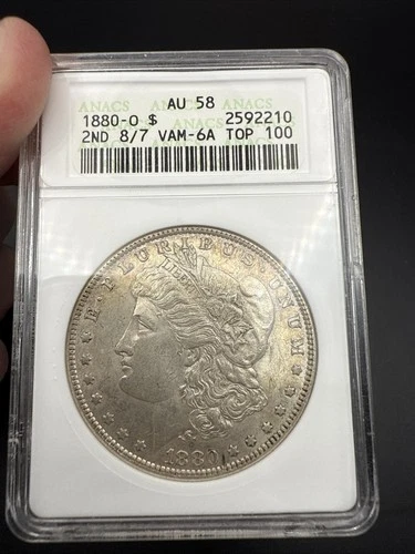 1880-O Morgan Silver Dollar ANACS AU58 VAM-6A Top 100 List 2nd 8/7! Old Soap Box