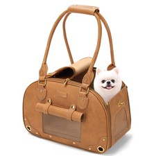 Dog Carrier Purse, Pet Carrier, Foldable Waterproof Premium PU Leather Pet Tr...