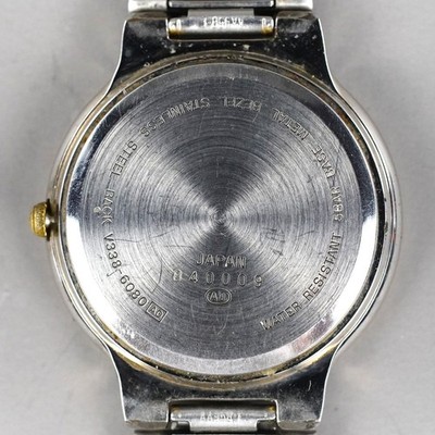 SEIKO ALBA Moon Phase 1988 Vintage V338-6080 Men's Watch Gold 34mm