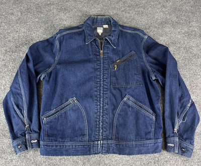 Vintage Lee Denim Jacket Mens Size Medium  Sanforized Union Made Workwear