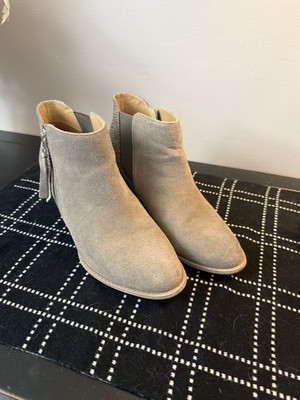Vionic Upright Anne Booties Greige Snake Leather Ankle Boots 7.5W Zip Heel NWT